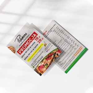 projekt ulotka pizzeria, ulotka dla pizzerii